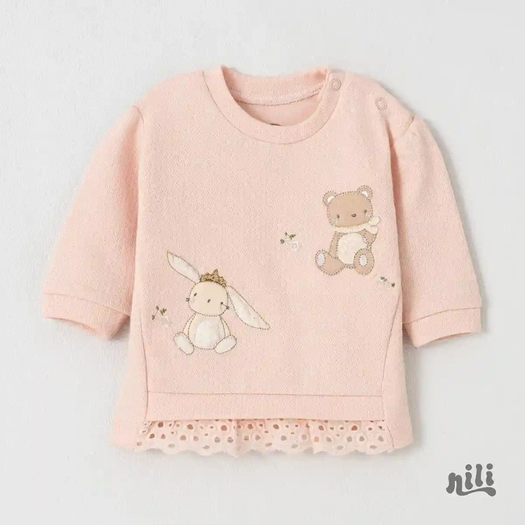 بلوز آستین بلند نخی پنبه رافائلا