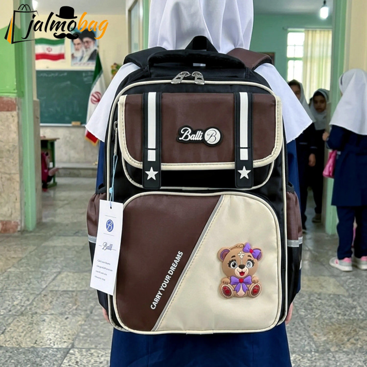 کوله پشتی مدرسه دخترانه طرح تدی برند پرزیدنت وارداتی مناسب پیش دبستانی و دبستان