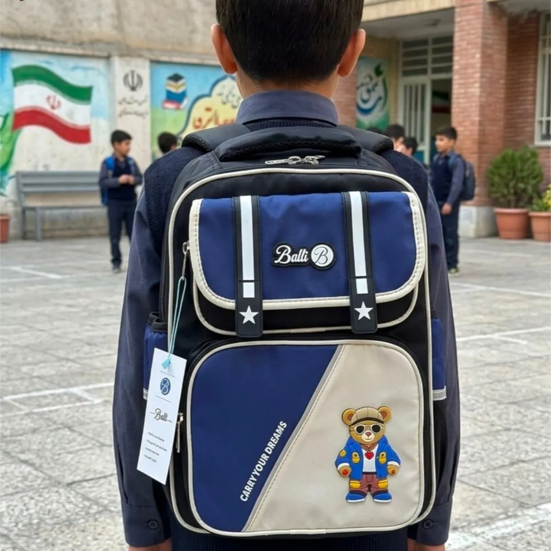 کوله پشتی پسرانه طرح تدی مناسب پیش دبستانی و دبستان پارچه خارجی وارداتی