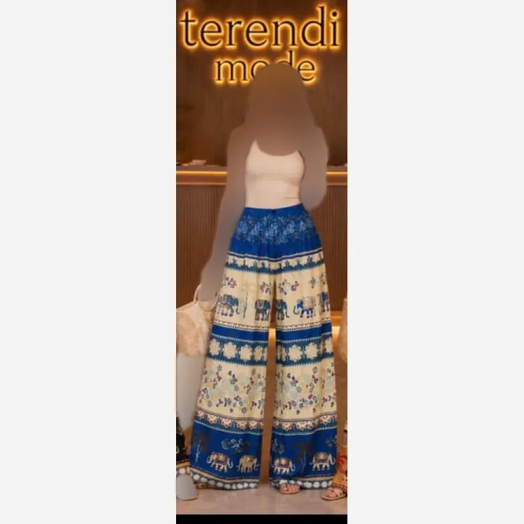 شلوار نخی طرح فیلی t8040