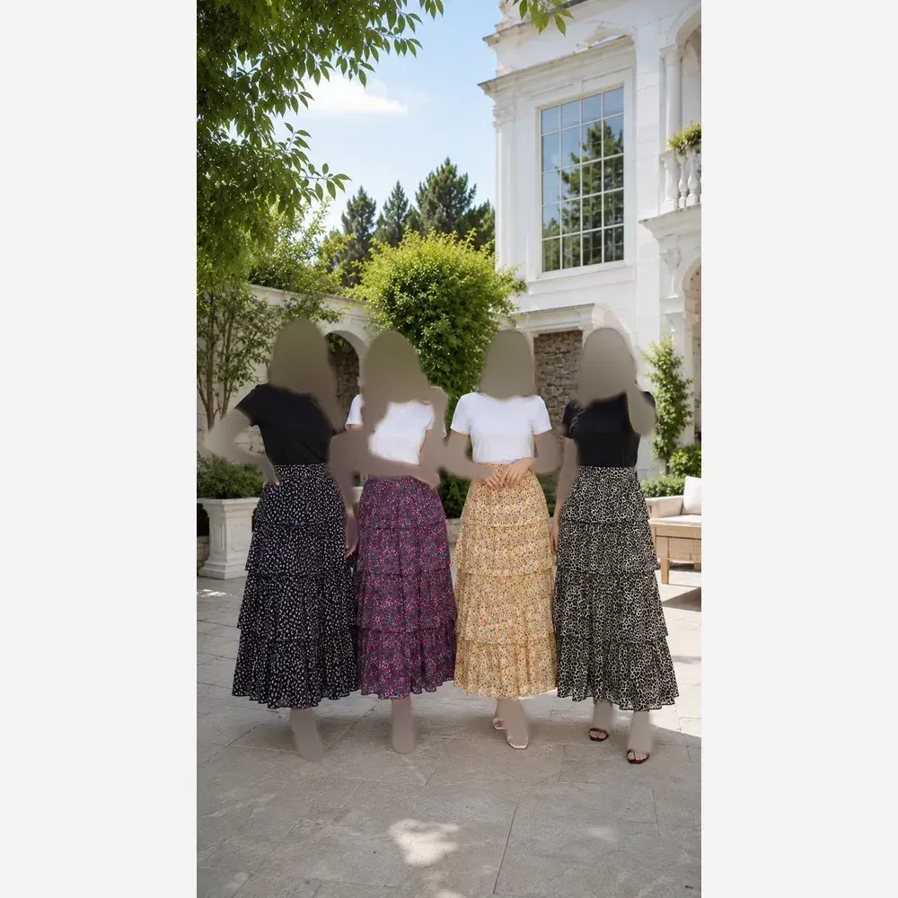  ✨ دامن طبقه ایی ترند، سبک و خوشفرم ✨t8044