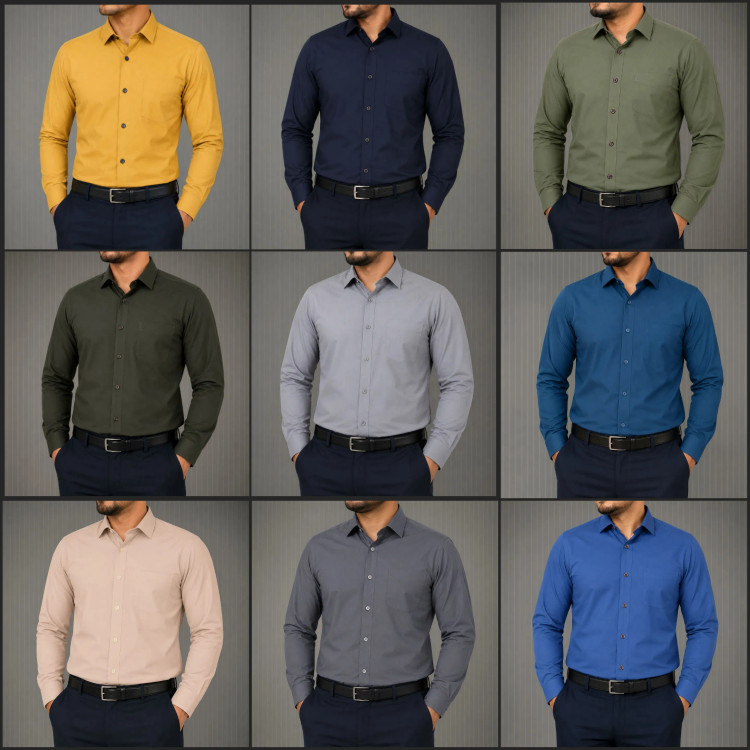 پیراهن آستین بلند مردانه جنس بنگال قواره آزاد در رنگبندی متنوع