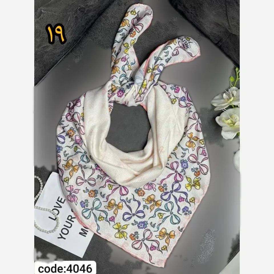روسری دخترانه سوپرنخ فانتزی دست دوز قواره 100