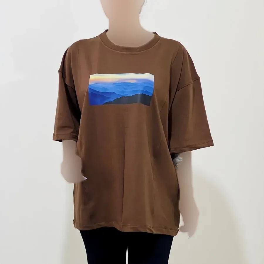 تیشرت باکسی زنانه طرحدار مدل گلکسی کد 1355