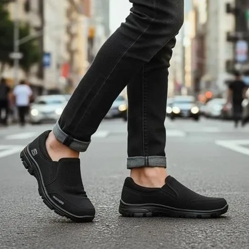 کفش پیادهروی اسکیچرز مدل کشی با رویه کتان راشل و زیره طبی پیو قابل شستشو