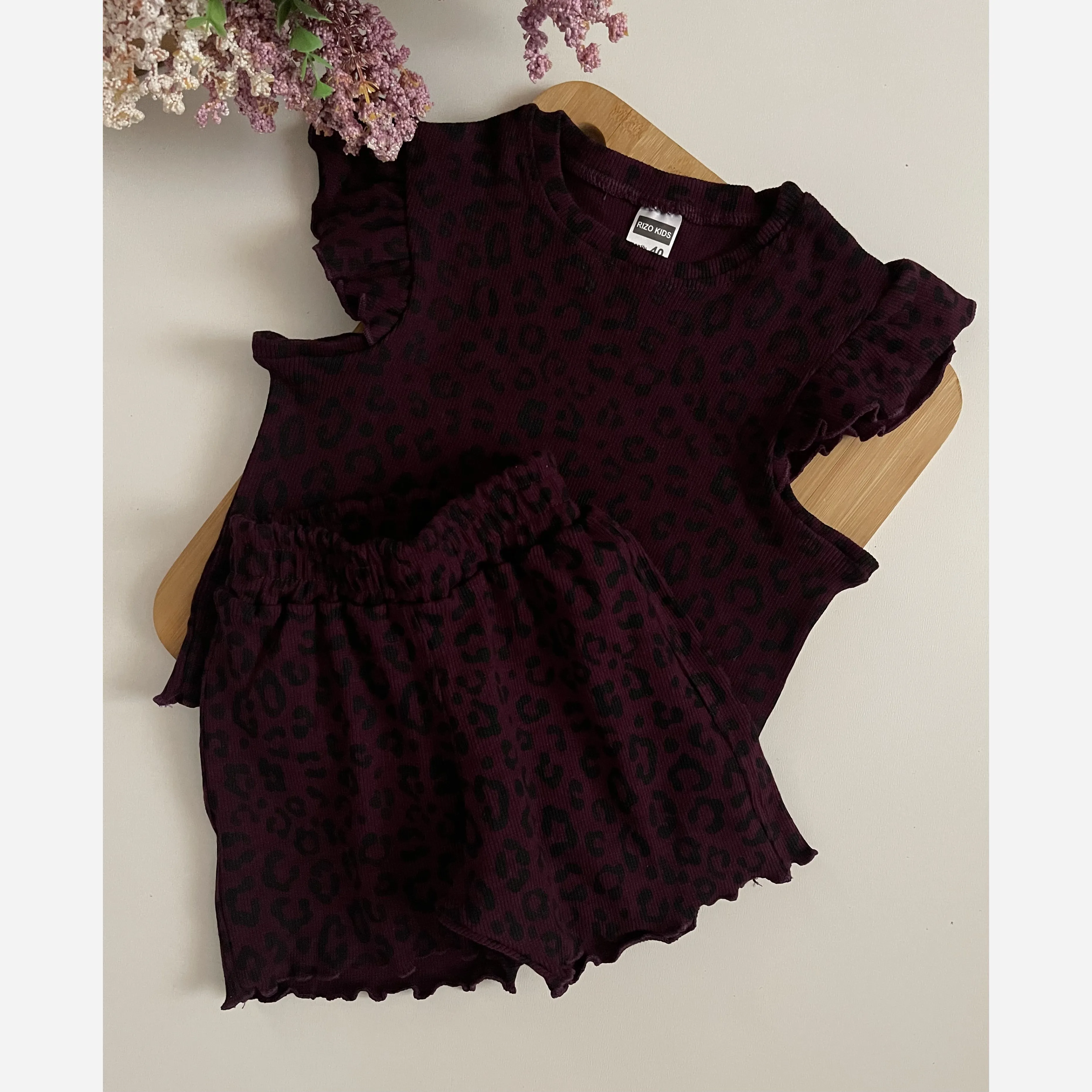 ست تاپ و شلوارک دخترانه و پسرانه پنبه فانریپ سایز 40 تا 55 مناسب 2 تا 9 سال