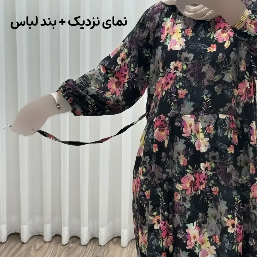 پیراهن ساحلی زنانه مدل گل یخی جنس ابرباد فری سایز مناسب تا 44
