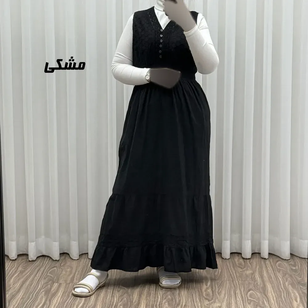 پیراهن ساحلی زنانه مدل سلن جنس نخ تافته سنگشور فری سایز آستردار