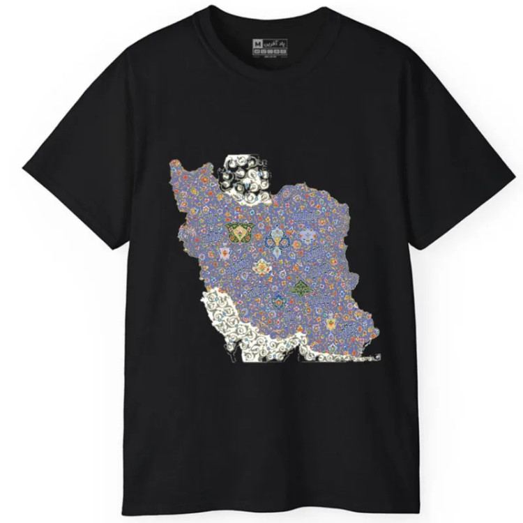 تیشرت آستین کوتاه مردانه طرح نقشه ایران فرش ایرانی مدل 1337