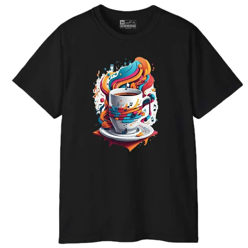 تیشرت آستین کوتاه مردانه پاد آفرین مدل قهوه کد 1876 با طرح چاپی مقاوم