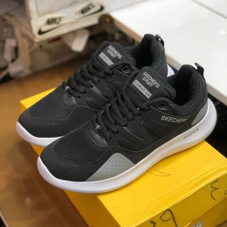 کفش اسکیچرز کونتوم مردانه مشکی رویه تنفسی زیره الترا نرم و راحت کفی طبی ایویا