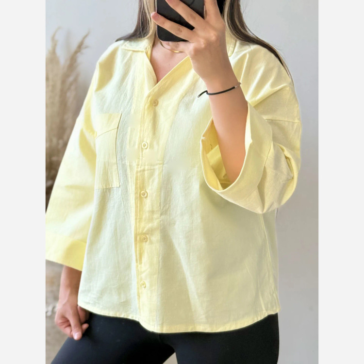 شومیز باکسی لینن وارداتی درجه یک زنانه و نوجوان فری سایز