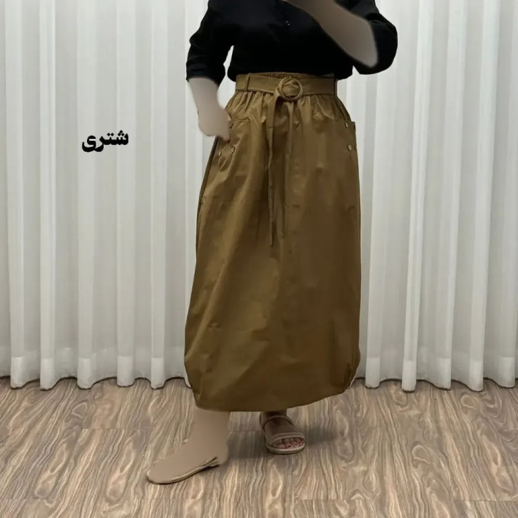 دامن کتان زنانه فری سایز شیک و راحت کد 1301 مناسب تا سایز 48 چهارفصل