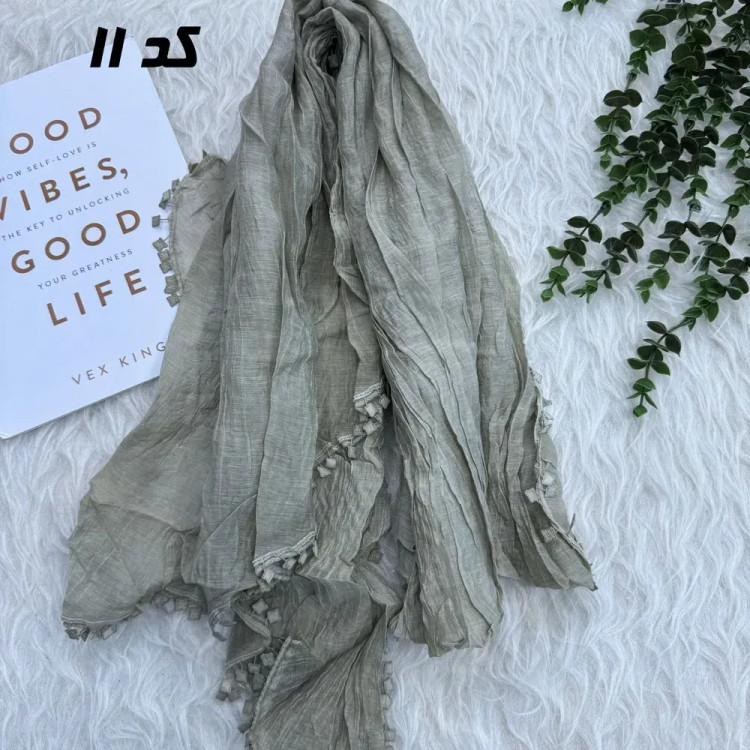 شال نخ کتان سنگشور مجلسی و روزمره قواره 192 در 66 سانت