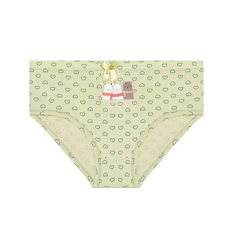 شورت زنانه و دخترانه نخی اسلیپ طرح قلب و سه خرس سایز 2XL