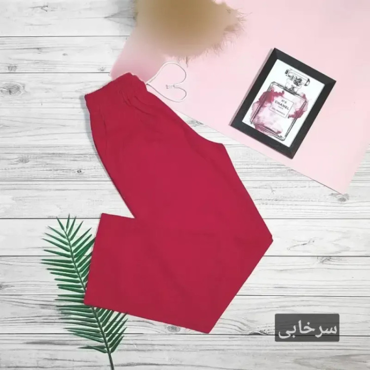 شلوار نیم بگ لینن زنانه سایز 38 تا 48 قد 100 سانت