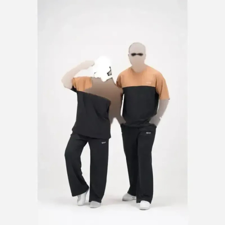 ست تیشرت شلوار اسپرت پنبه گلکسی فری سایز مدل ویشکا