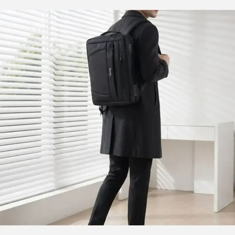 کیف اداری 3 کاره برزنت با جای لپتاپ بند دوشی و دستی ابعاد 45×35×10 سانتی متر