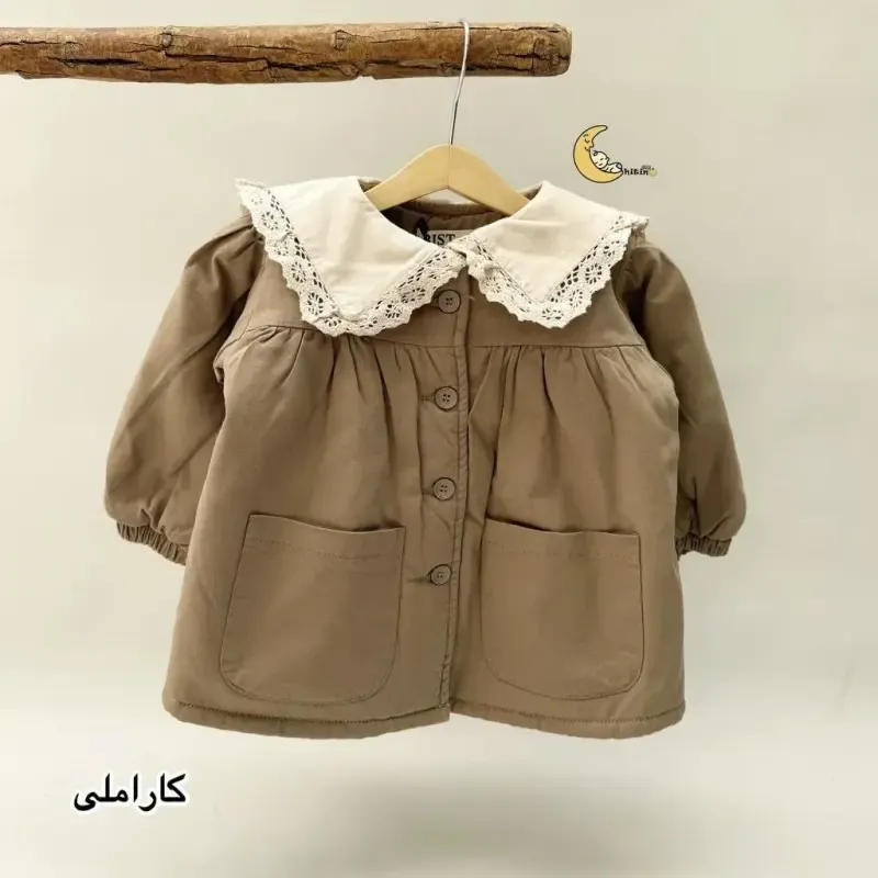 پالتو کتان دخترانه آستر خز پاییزه و زمستانه سایز 1 تا 7 سال