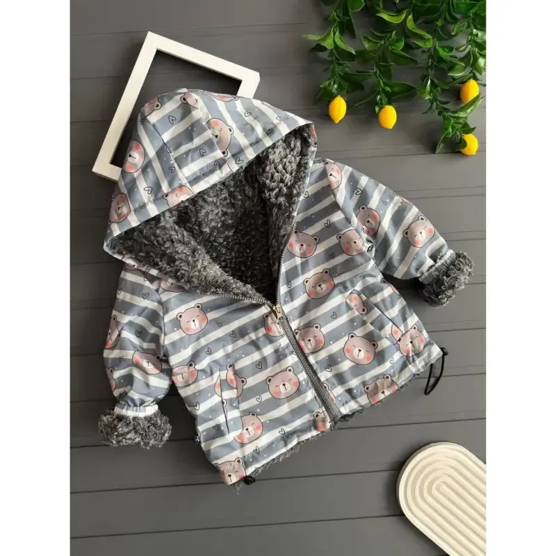 سویشرت بارونی بچه گانه توخز ضخیم ضد آب سایز 2 تا 8 سال