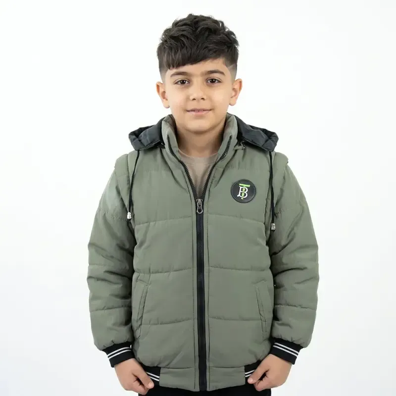 کاپشن پافرشو پسرانه BT طوسی